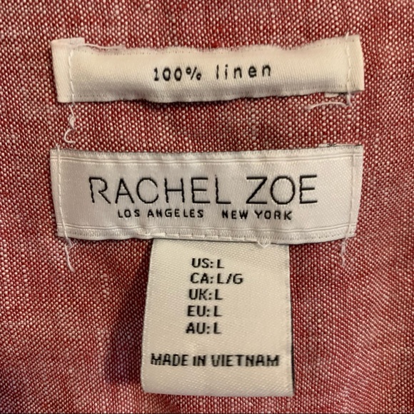 Rachel Zoe Shirt Twee Linen Boxy Short Sleeve Button Up Shirt - Picture 6 of 9